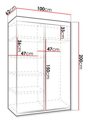 Gardrób Seharat 45682 (sötét kőris)