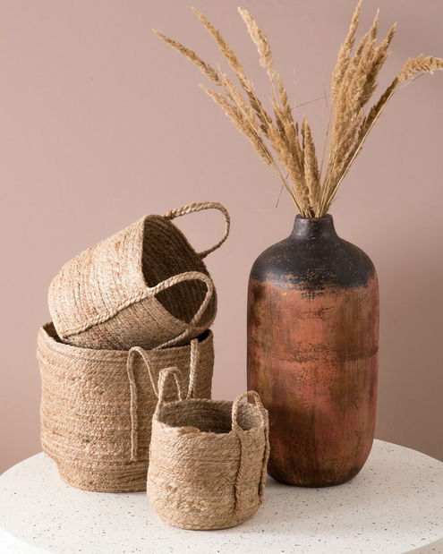 Set 3 buc coșuri depozitare Wang (natural) 