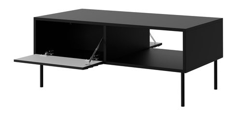 Set mobilier living Hermano II (Negru + Nuc warnia) 