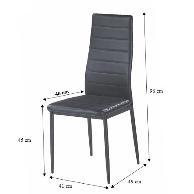 Set 2ks jedálenských stoličiek Collort nova (čierna ekokoža) *bazár