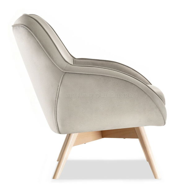 Dizájnos fotel Merch (bézs + tölgy)