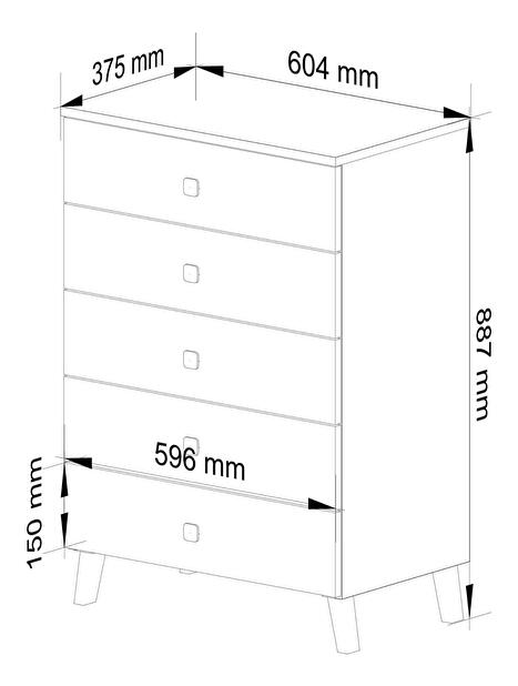 Komód Mobian 5 (kasmír)