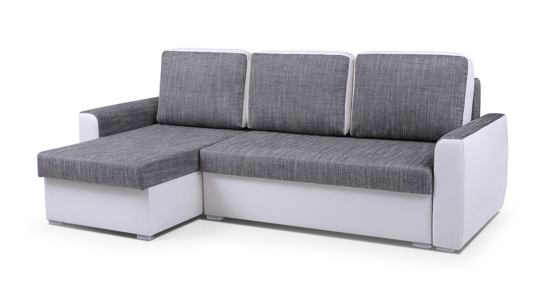 Kutna garnitura Primo (svjetlosiva + bijela) (L) 