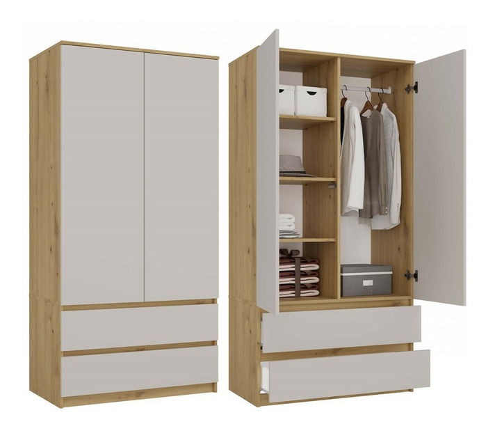 Dulap de haine Musecalo 1 (stejar artisan + cashmir)