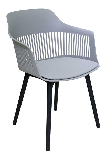 Blagovaonska fotelja Noslono (siva + crna) 