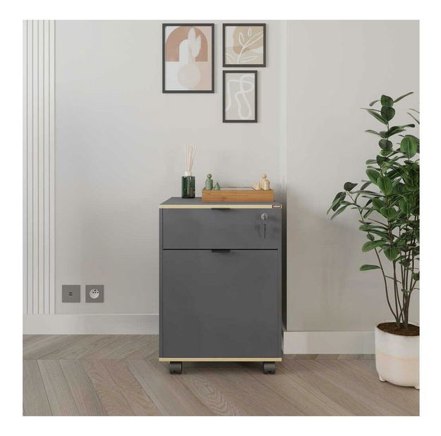 Uredski kontejner Rosalind (antracit + hrast)