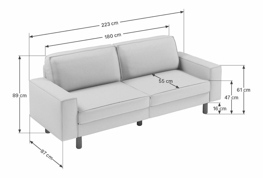 Pohovka trojsedačka Spary 3 (lososová + orech)