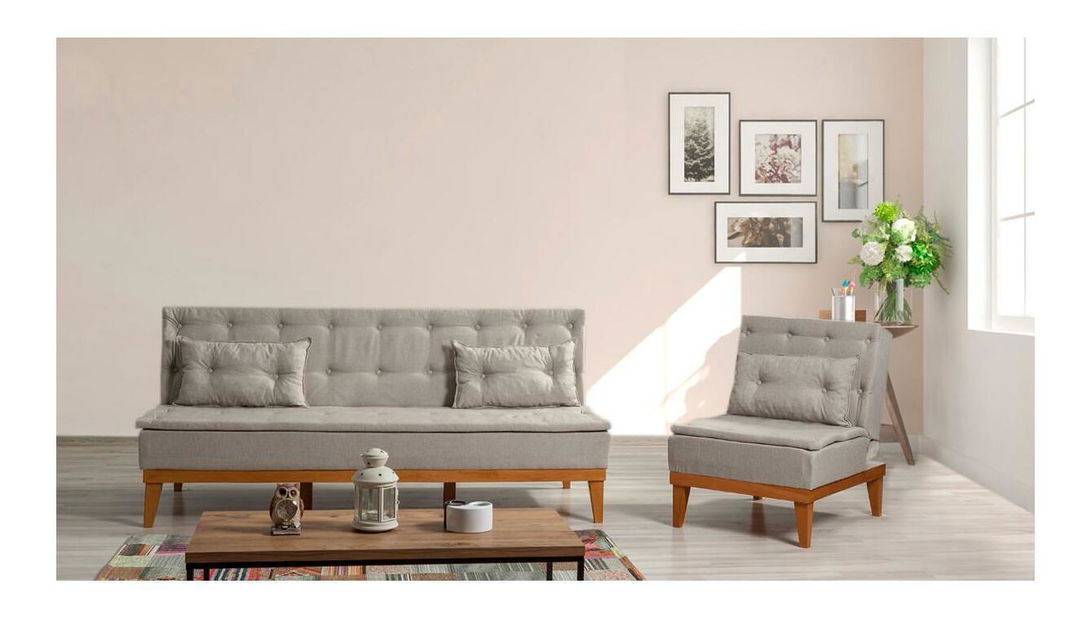 Set canapea fotoliu Fiorucci (crem)