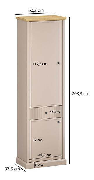 Dulap cu rafturi Indices (taupe + stejar pietros)