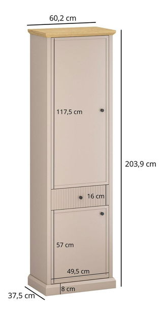 Ormar s policama Indices (taupe + kameni hrast) 