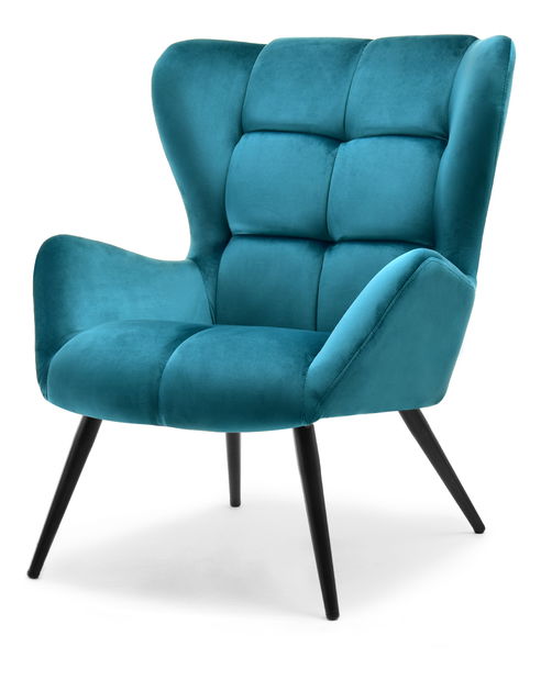 Kreslo Kikino (tyrkysová + čierna)