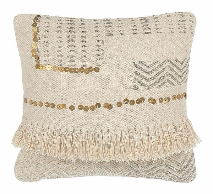 Sada 2 ozdobných vankúšov 45 x 45 cm Vaya (béžová)