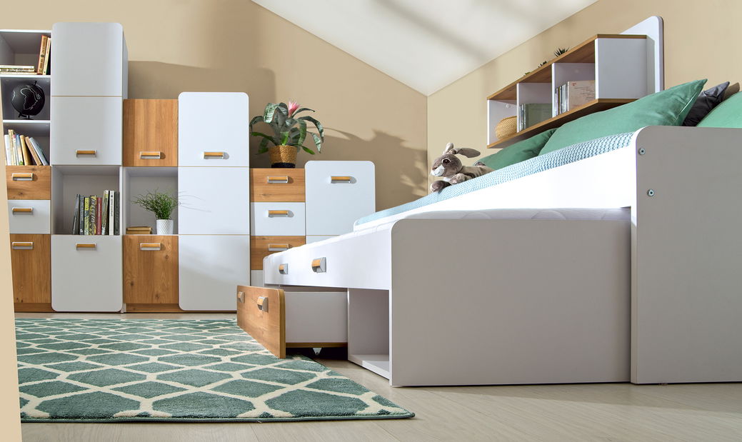 Komoda Lavendon L6 (dub nash + lesk biely)