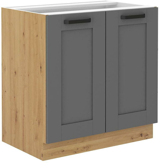 Dolná kuchynská skrinka Lucid 80 D 2F BB (korpus: dub artisan + front: mdf dustgrey)
