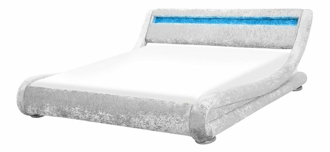 Pat cu saltea cu apă 180 cm Anais (argintiu) (cu somieră și saltea)