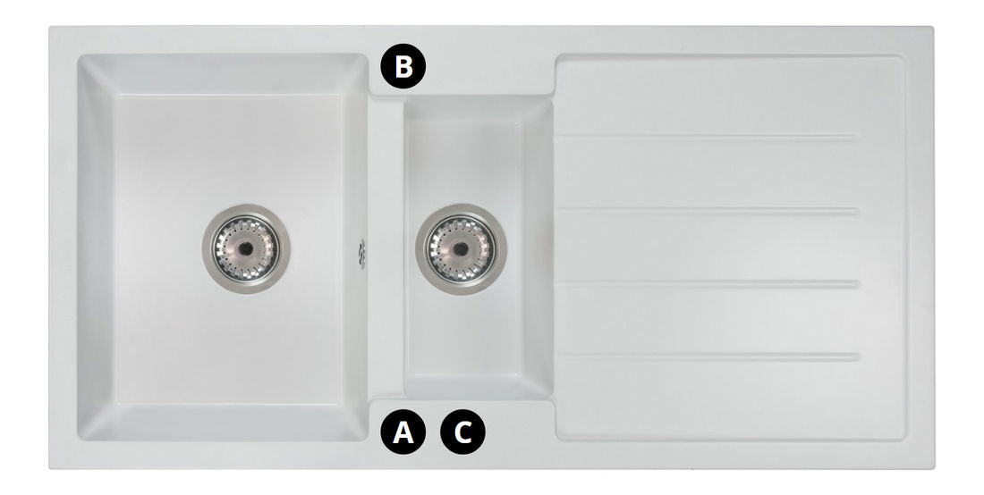 Kuchynský drez Yuxur (čierna) (s 3 otvormi pre batériu) (L)