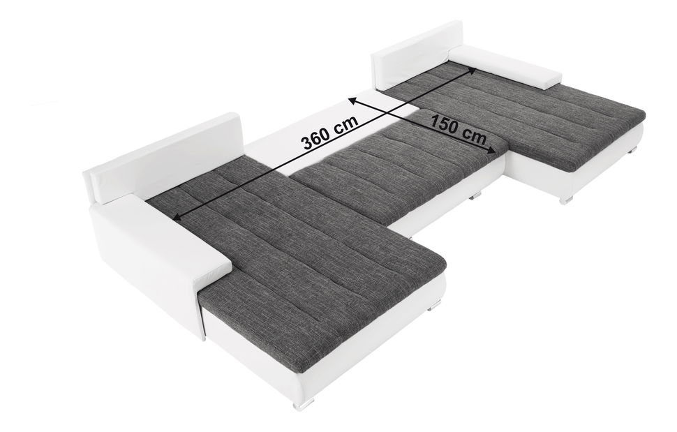 Colțar în formă de U Tolba (Alb + gri) (D)