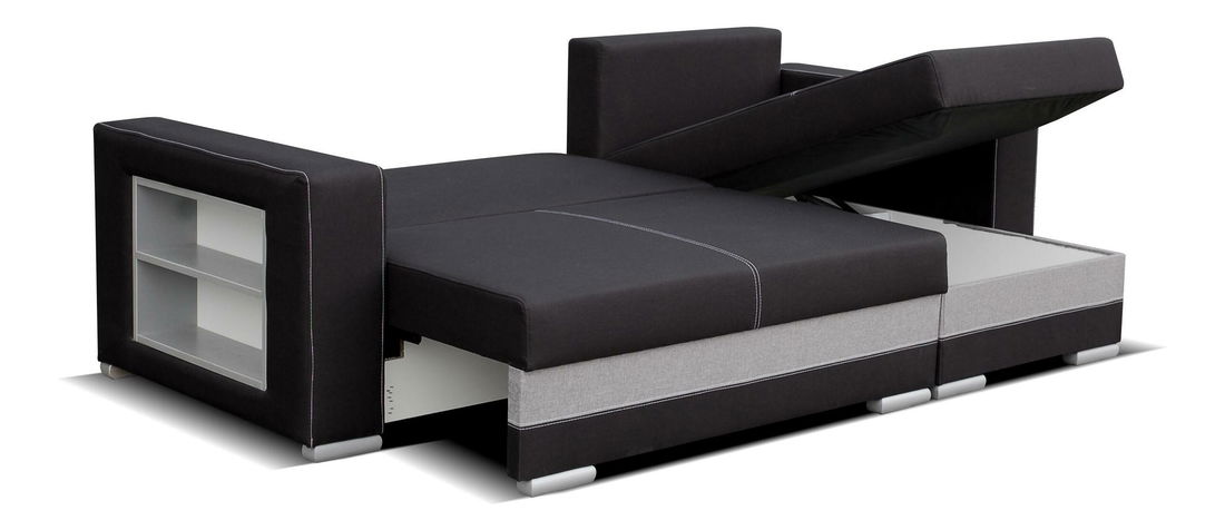 Rohová sedačka Rivea (čierna + sivá) (P)