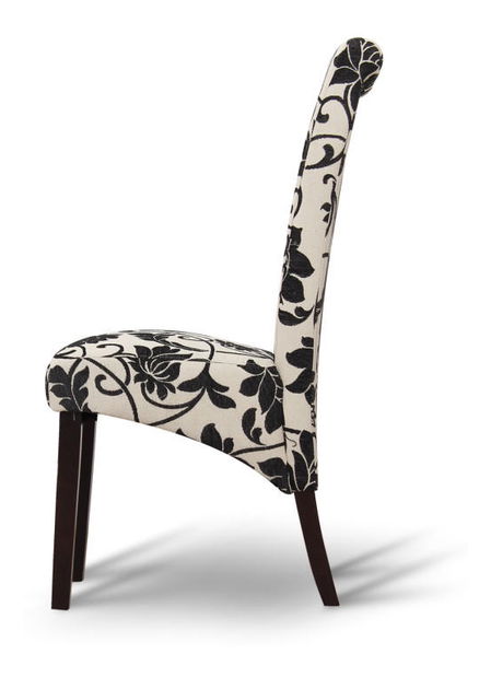 Scaun de sufragerie Judinn 2 (negru cu flori) 
