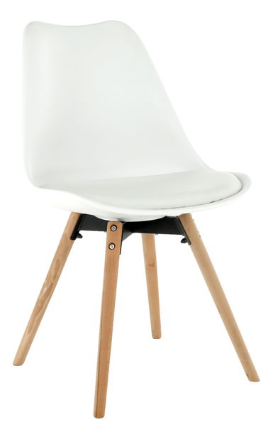 Jedálenská stolička Samim (biela + buk)