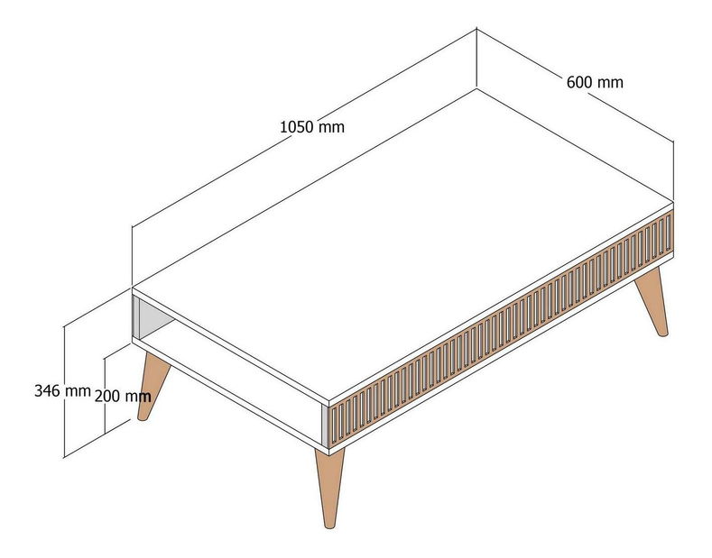 Konferenčný stolík Milhouse (orech + krémová)