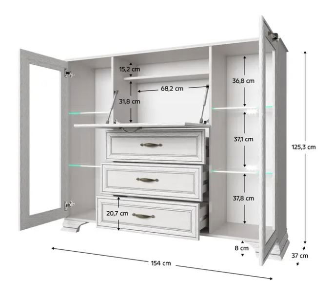 Vitrína Trippy (woodline krém) 