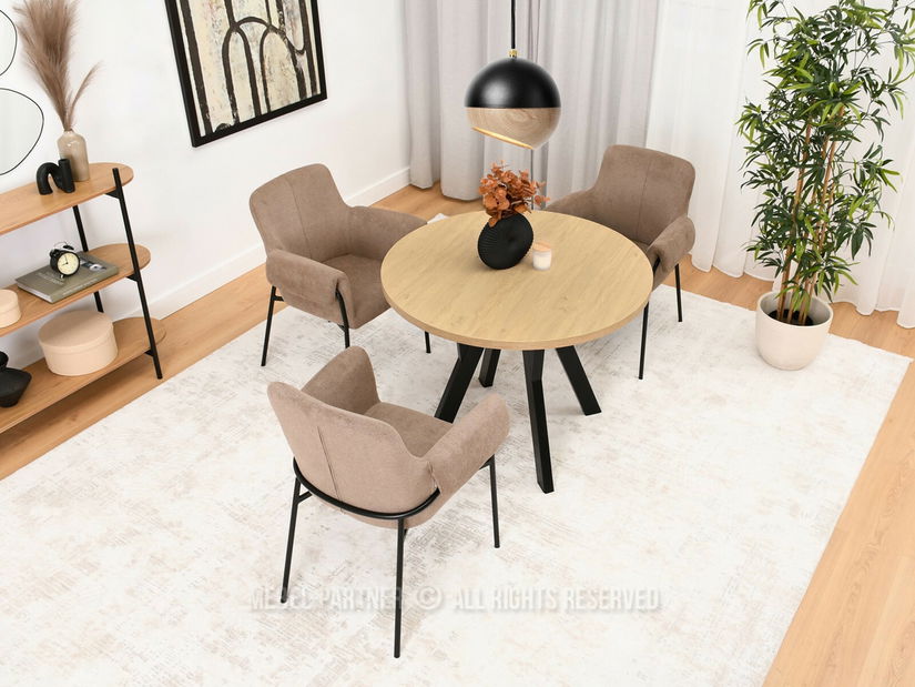 Masă sufragerie Bulgaria (stejar + crem)