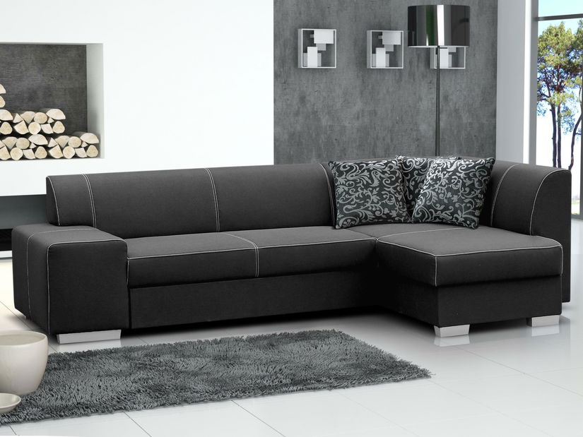 Rohová sedačka Prinna (čierna) (P)