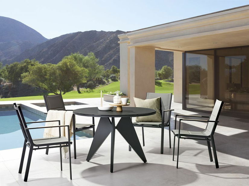 Set mobilier de grădină Olmza (Negru + gri)