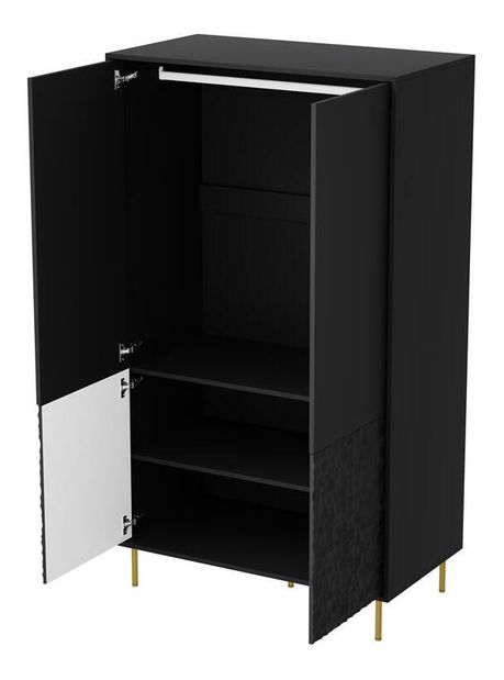 Ormar za garderobu Balle S1 (crna + zlatna)