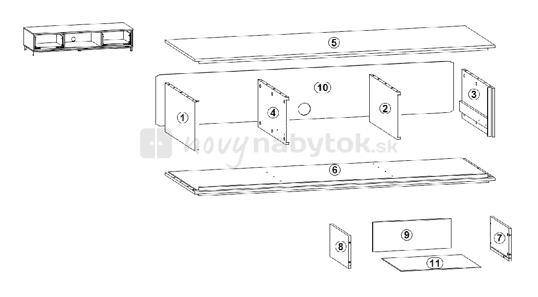 TV stolík/skrinka BRW Mateo RTV2S/3/15