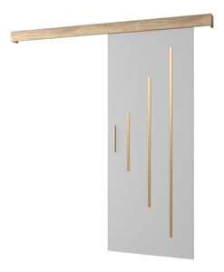 Posuvné dvere 90 cm Sharlene Y (biela matná + dub sonoma + zlatá)
