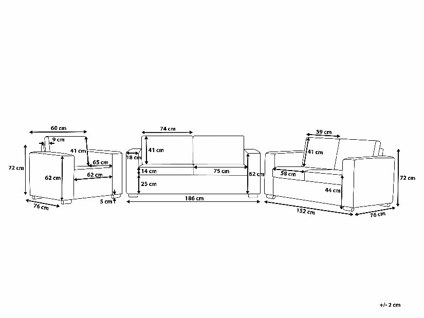 Set canapele Heinola (alb)