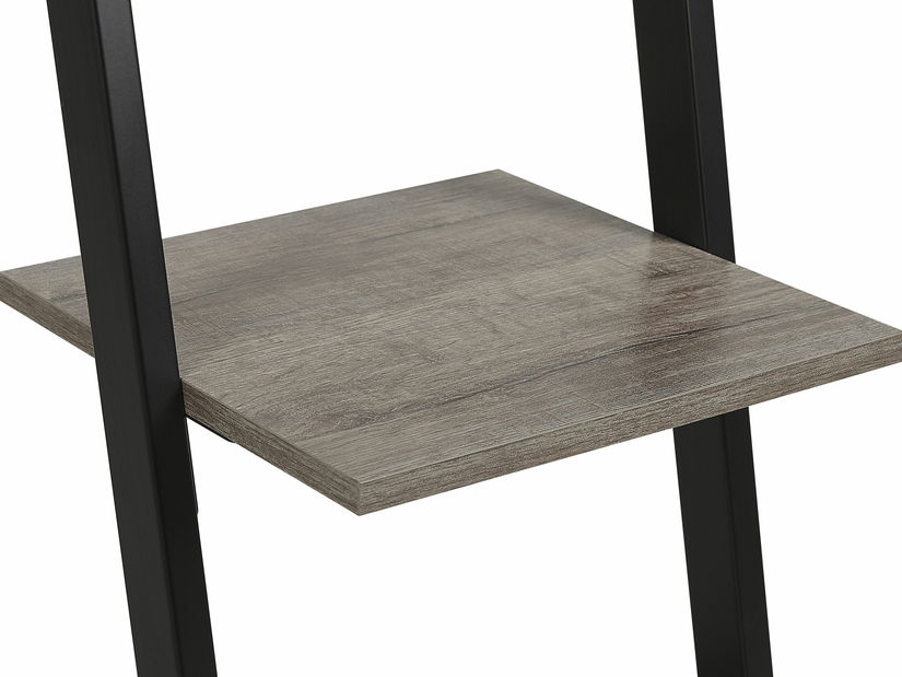 Regál JALIP (tmavé drevo + čierna)