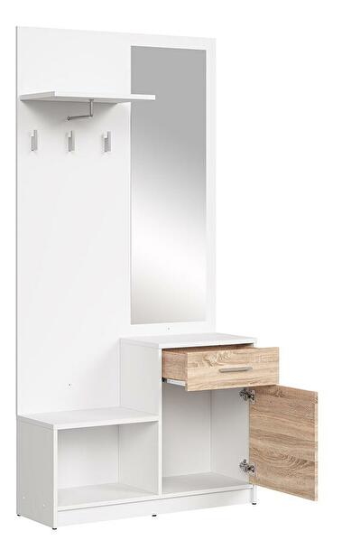 Set mobilier hol Nepo Plus 16 (alb + stejar sonoma) 