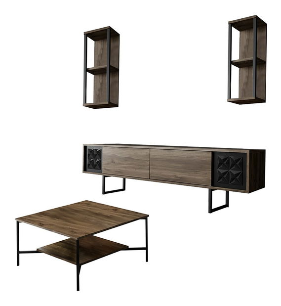 Set mobilier living Buon 2 (nuc + negru)