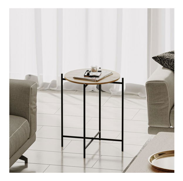 Dohányzóasztal Museli 6 (fekete + természetes) 