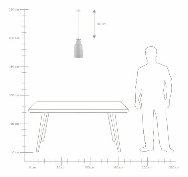 Závesná lampa Nova (biela)