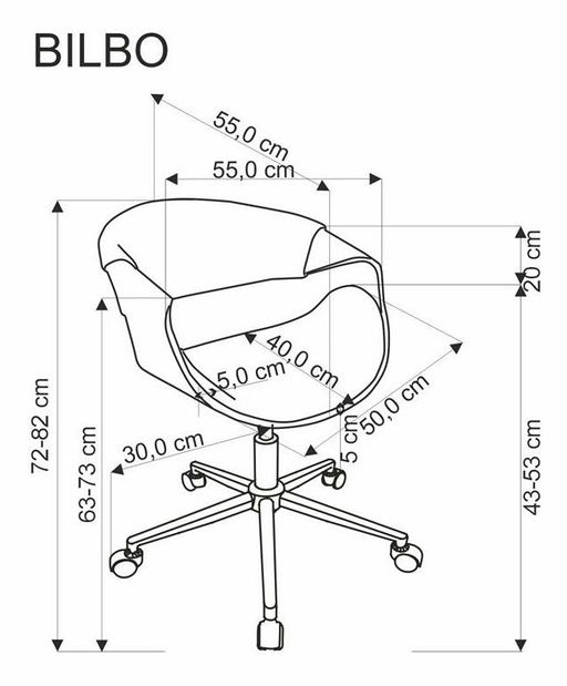 Irodai fotel Balbo (fekete + dió)