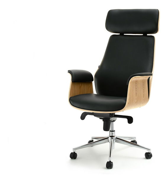 Kreslo Lionel (dub čierny + chrómová)