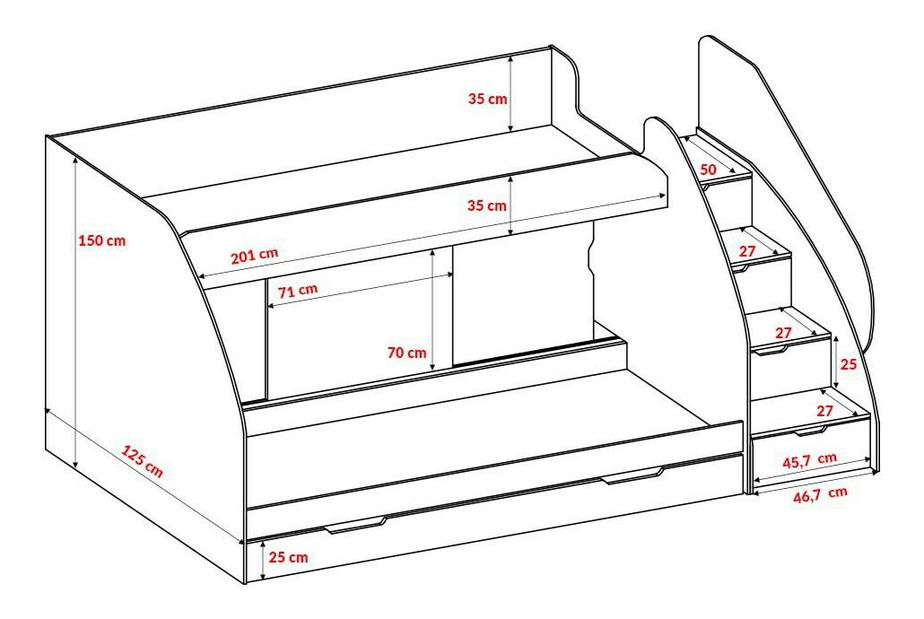Poschodová posteľ 80 cm Mareus (zelená) (s roštom)