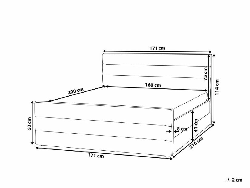 Franciaágy 160 cm VALDO (ágyráccsal) (világosszürke)