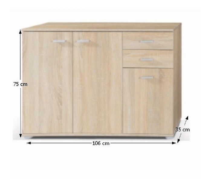 Komoda Tammy 1 3T2S (dub sonoma)