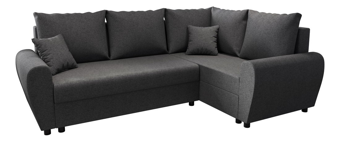 Rohová sedacia súprava Fleur Plus (tmavosivá) (P)