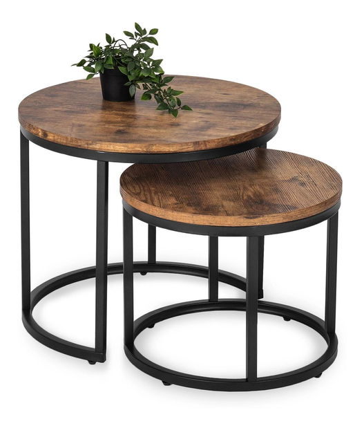 Set 2 măsuțe de cafea Firmadas (stejar rustic) 