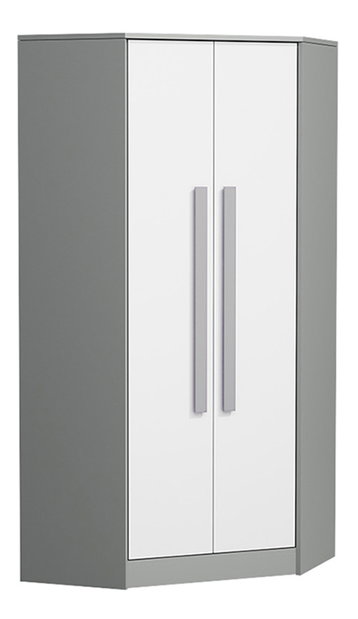 Rohová šatníková skriňa Gilla G2 (sivá)