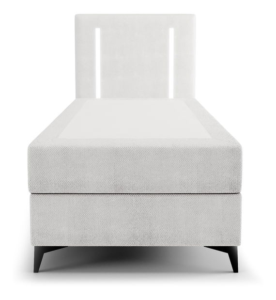 Jednolôžková posteľ 90 cm Ortega Comfort (sivá) (s roštom a matracom, s úl. priestorom) (s LED osvetlením)