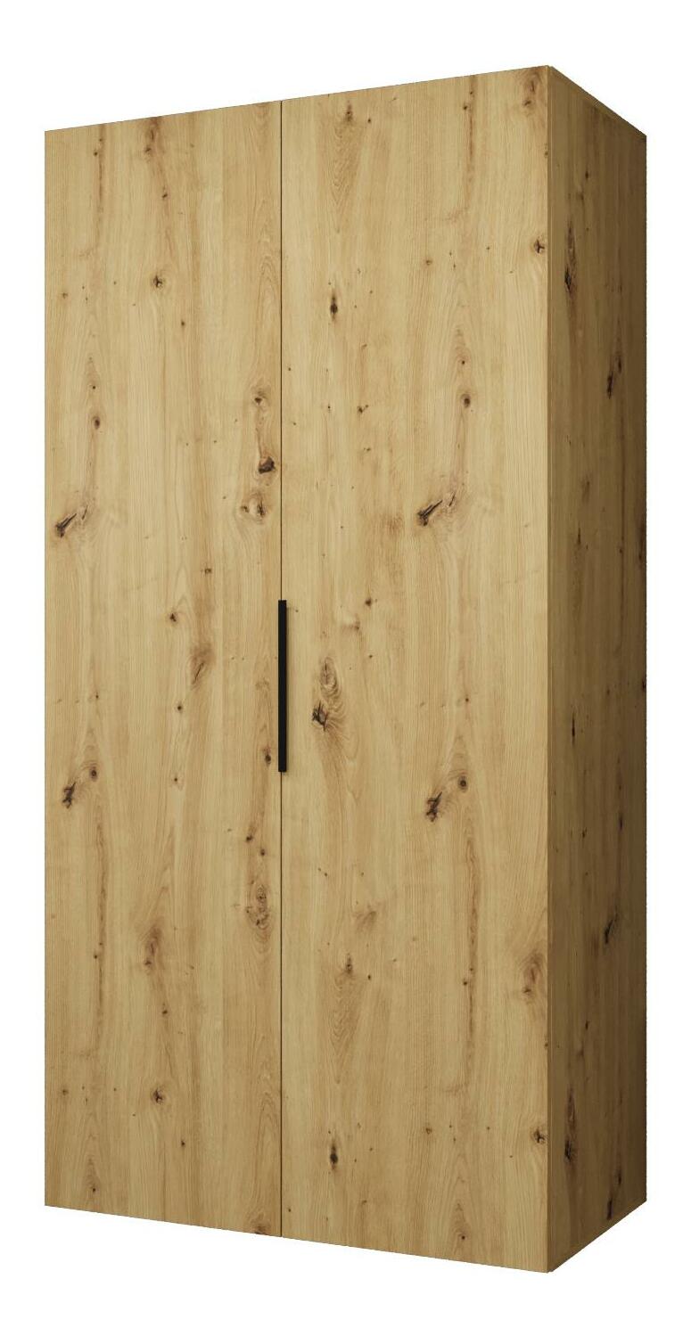 Dulap de haine 100 cm Mirabella 1 (Stejar artisan + Negru)