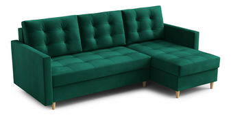 Rohová sedacia súprava Divas (P) (tmavozelená)