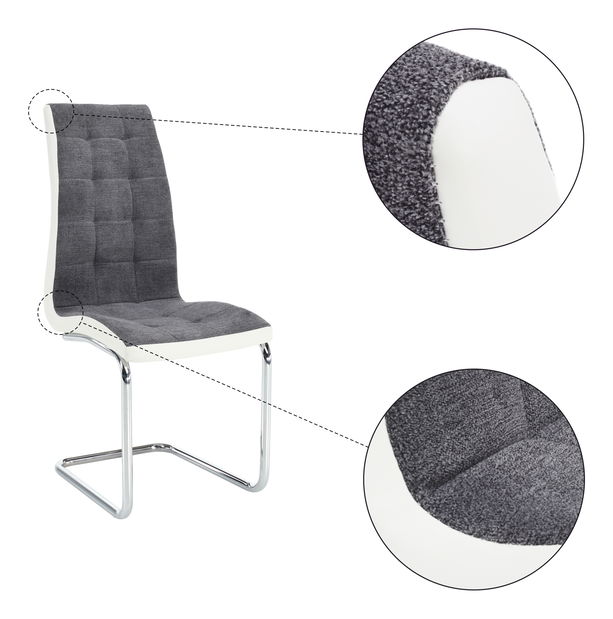 Scaun de sufragerie Santa new (gri închis + alb)